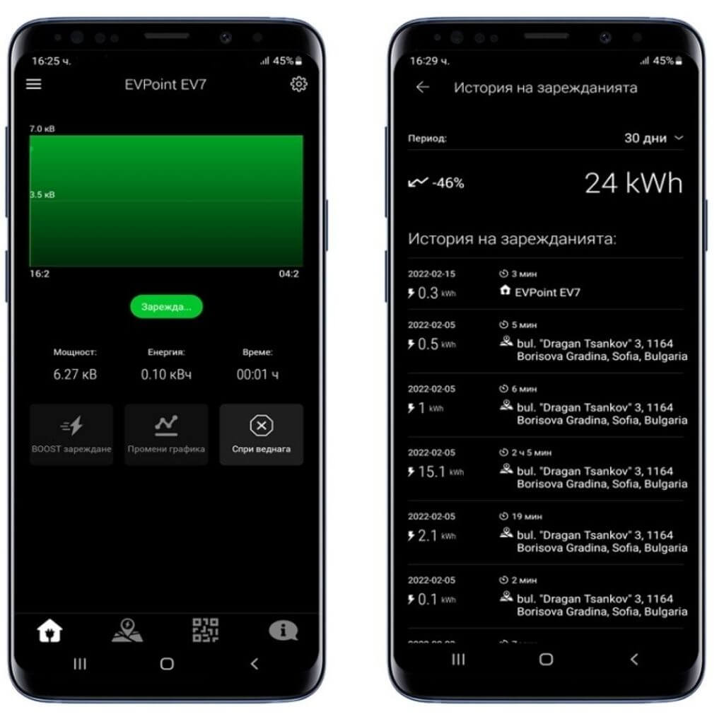 evpoint app charging control